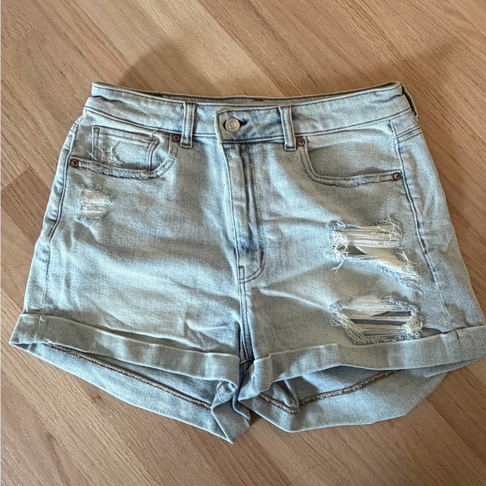 American Eagle Outfitters Light Wash Ripped Jean Shorts